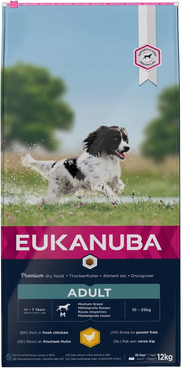Eukanuba Adult Medium Ras Hondenvoer Kip 12kg - afbeelding 6 van 6