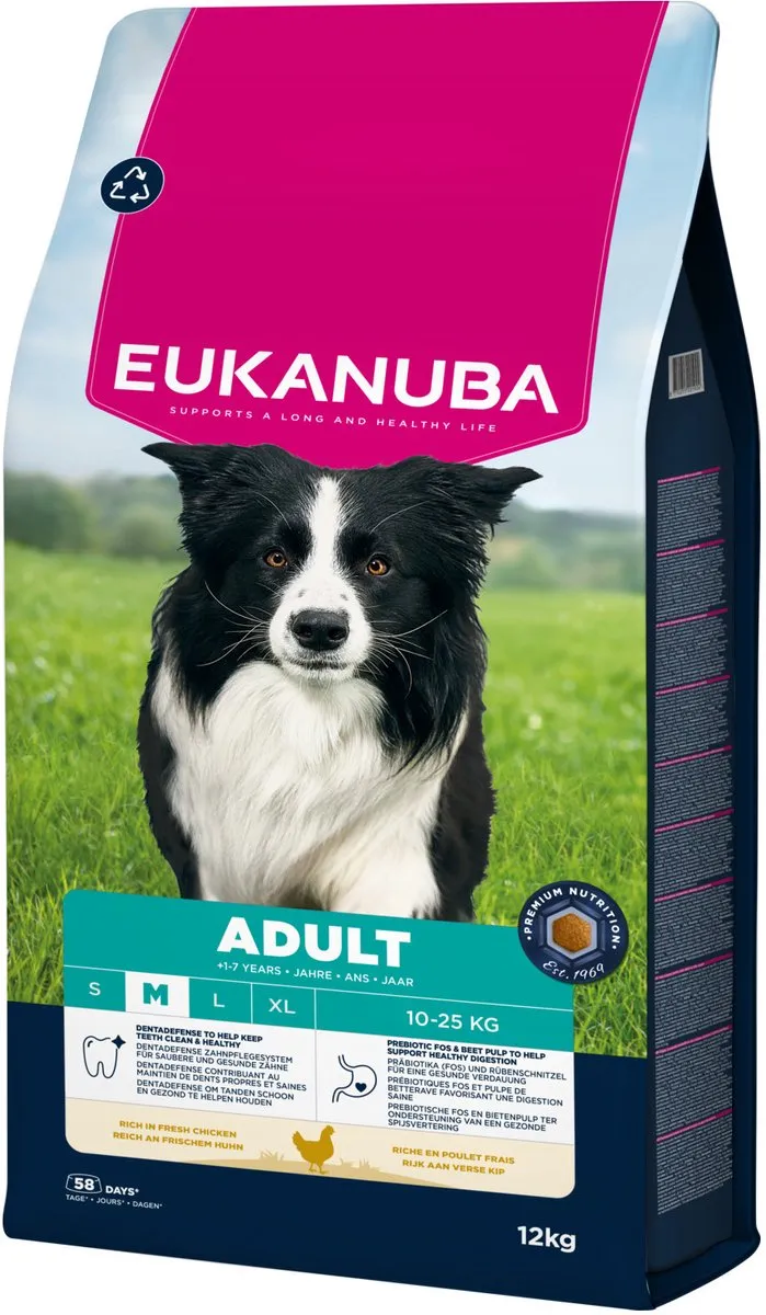 Eukanuba Adult Medium Ras Hondenvoer Kip 12kg