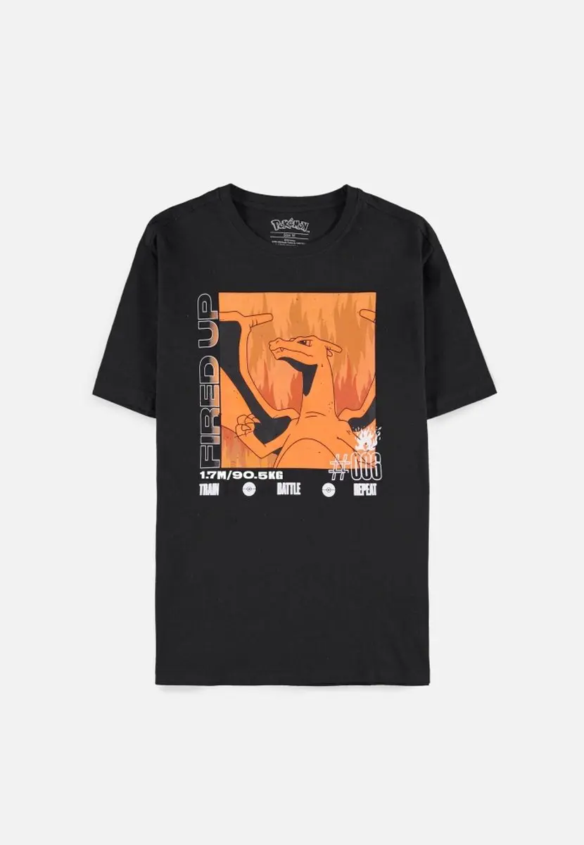 Pokémon Charizard Heren T-shirt 2XL Zwart