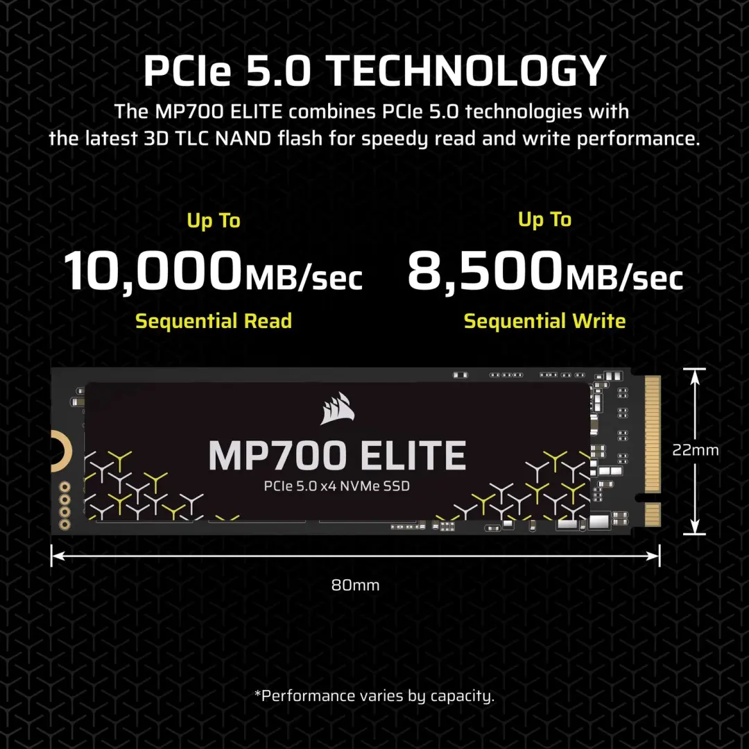 Corsair MP700 Elite SSD M.2 2280 1TB - afbeelding 2 van 6