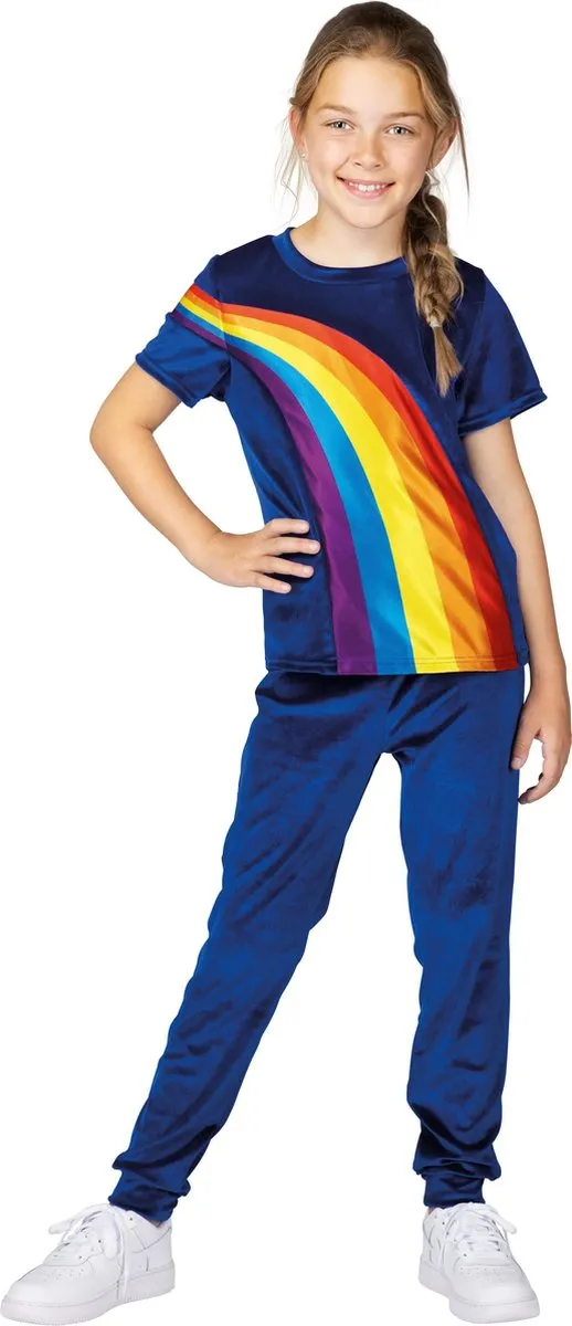 K3 Verkleedpak Regenboog Blauw - Maat 134