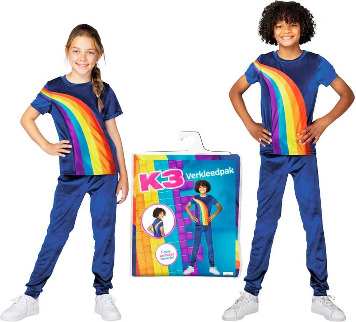 K3 Verkleedpak Regenboog Blauw