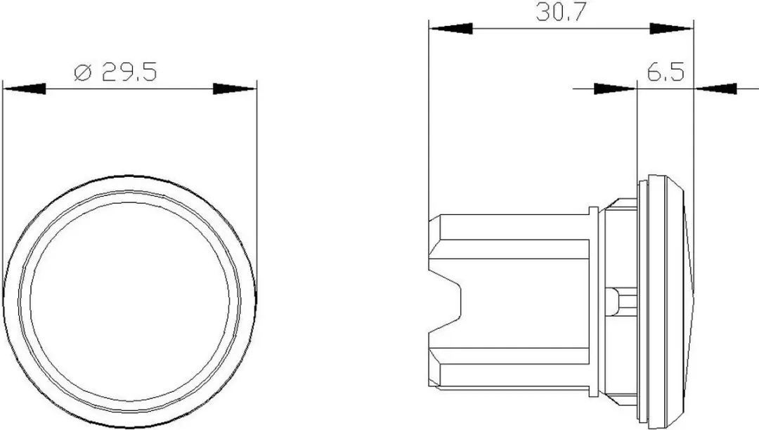 Siemens 3SU1900-0FA10-0AA0 Blindsluiting 29.5x30.7mm Zwart