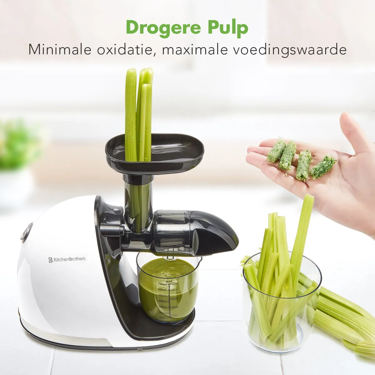 KitchenBrothers KB737 Slowjuicer - Wit - 700ml