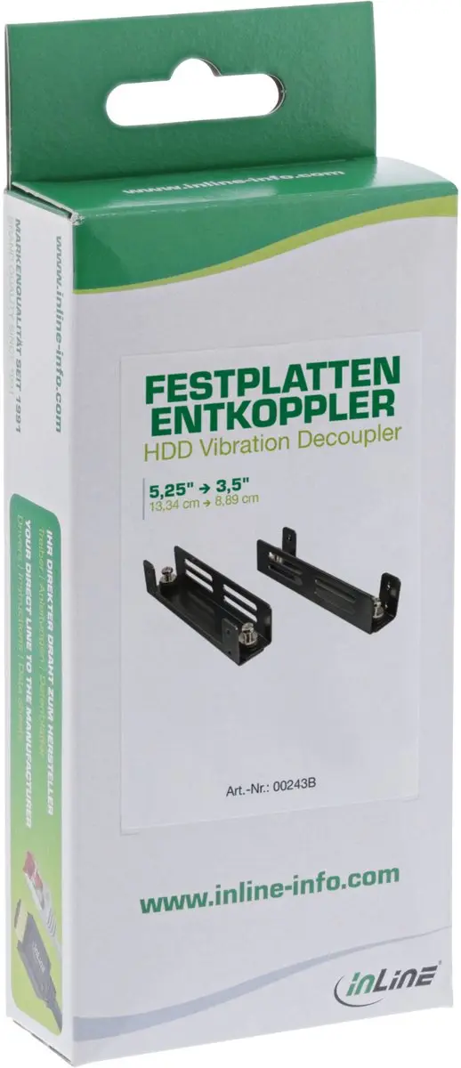 InLine 5.25" naar 3.5" harde schijfbeugel Zwart