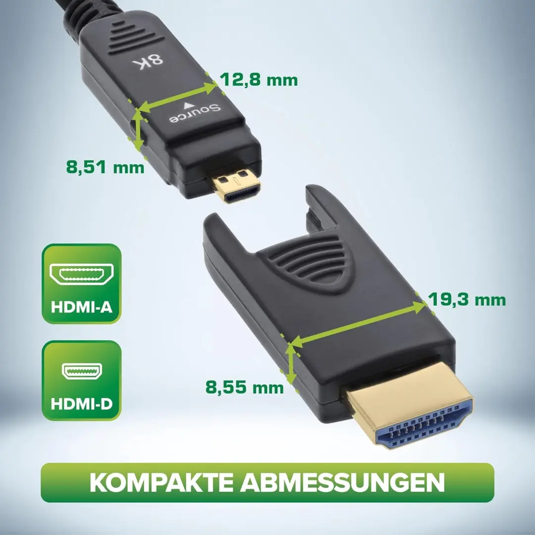 InLine HDMI AOC Kabel 2.1 15m 8K HDR eARC Zwart - afbeelding 3 van 6