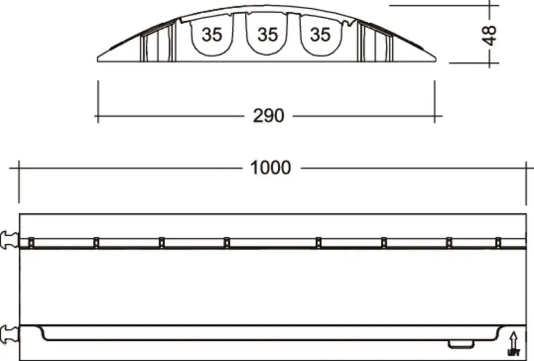 Defender 85200 Mini kabelbrug 3 kanalen - Zwart/Geel - afbeelding 5 van 6