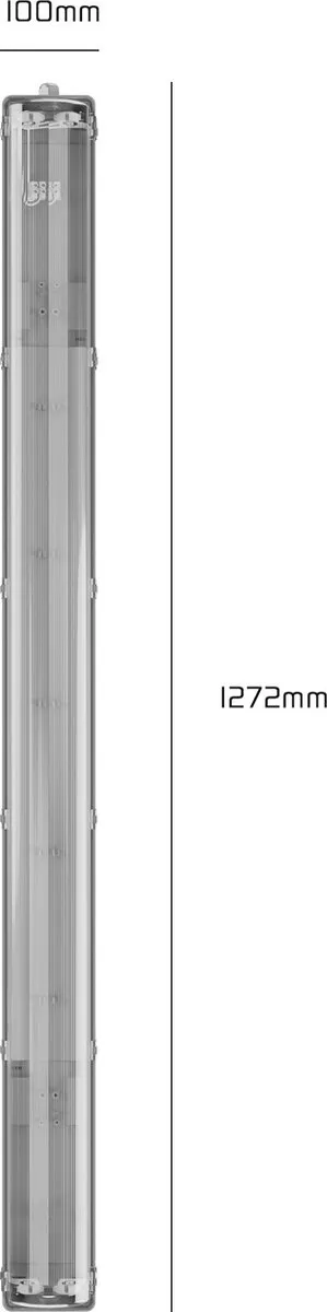 Ledvion LED TL Armatuur 120cm Dubbel - Grijs - IP65