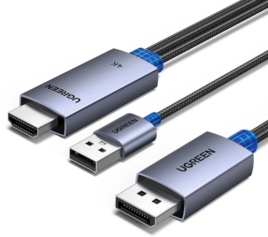 UGREEN HDMI naar DisplayPort Kabel 4K@60Hz, 2K@144Hz, HDR, Bidirectioneel