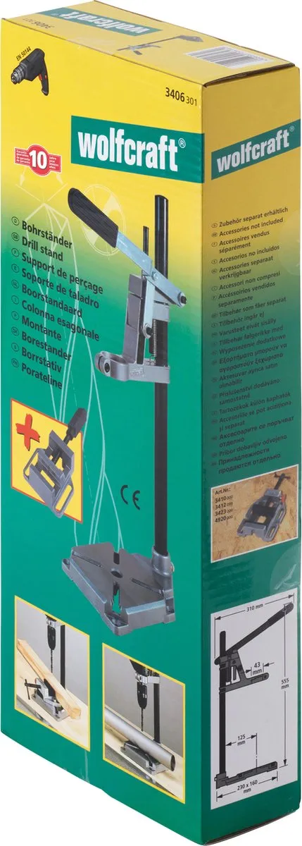 Wolfcraft 3406301 Boorstandaard met Bankschroef - Kolomboor