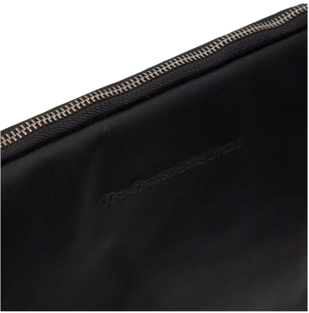 Chesterfield Clinton Lederen laptophoes 14 inch - Zwart - afbeelding 3 van 6