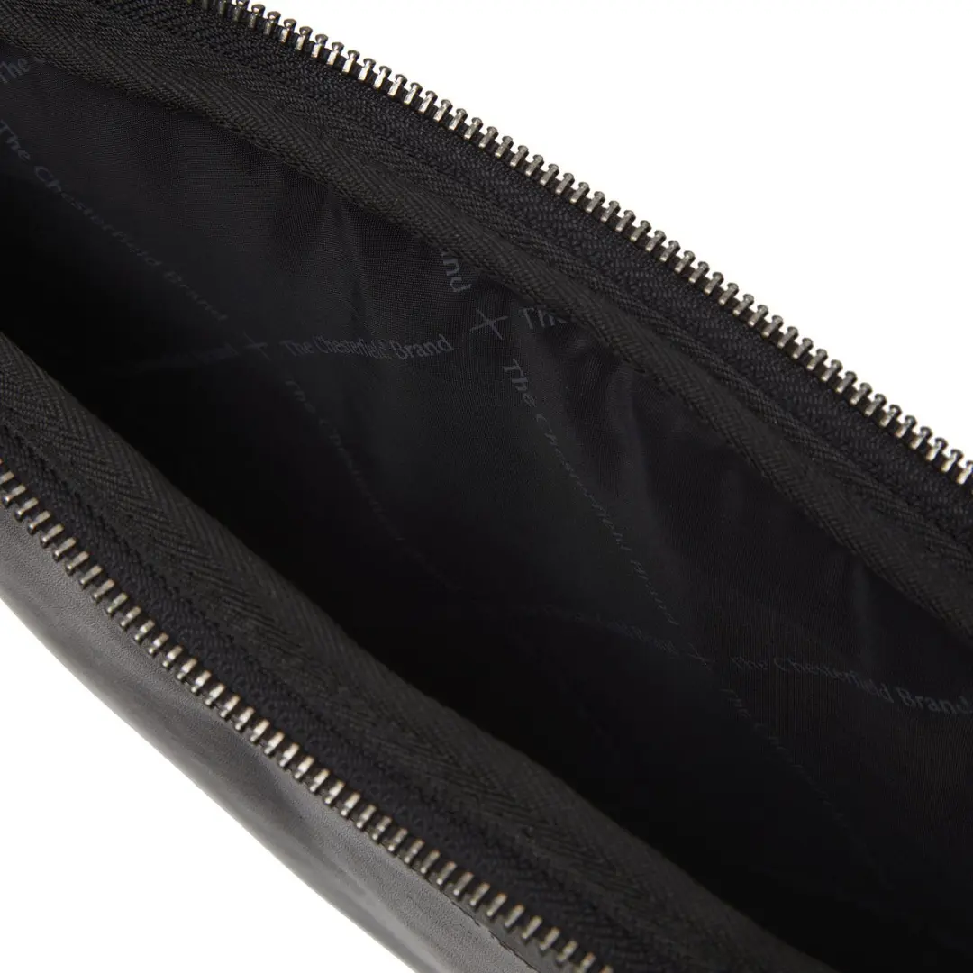 Chesterfield Clinton Lederen laptophoes 14 inch - Zwart - afbeelding 5 van 6
