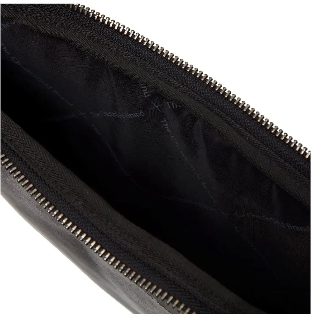 Chesterfield Clinton Lederen laptophoes 14 inch - Zwart - afbeelding 2 van 6