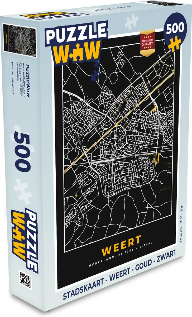 PuzzleWow Stadskaart Weert Legpuzzel 500 Stuks