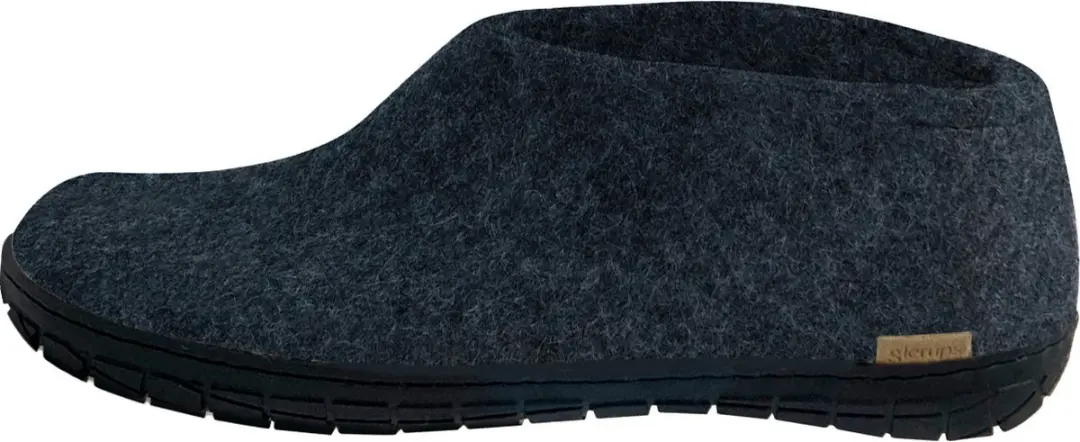 glerups Dames en Heren slippers rubberen zool Schwarz