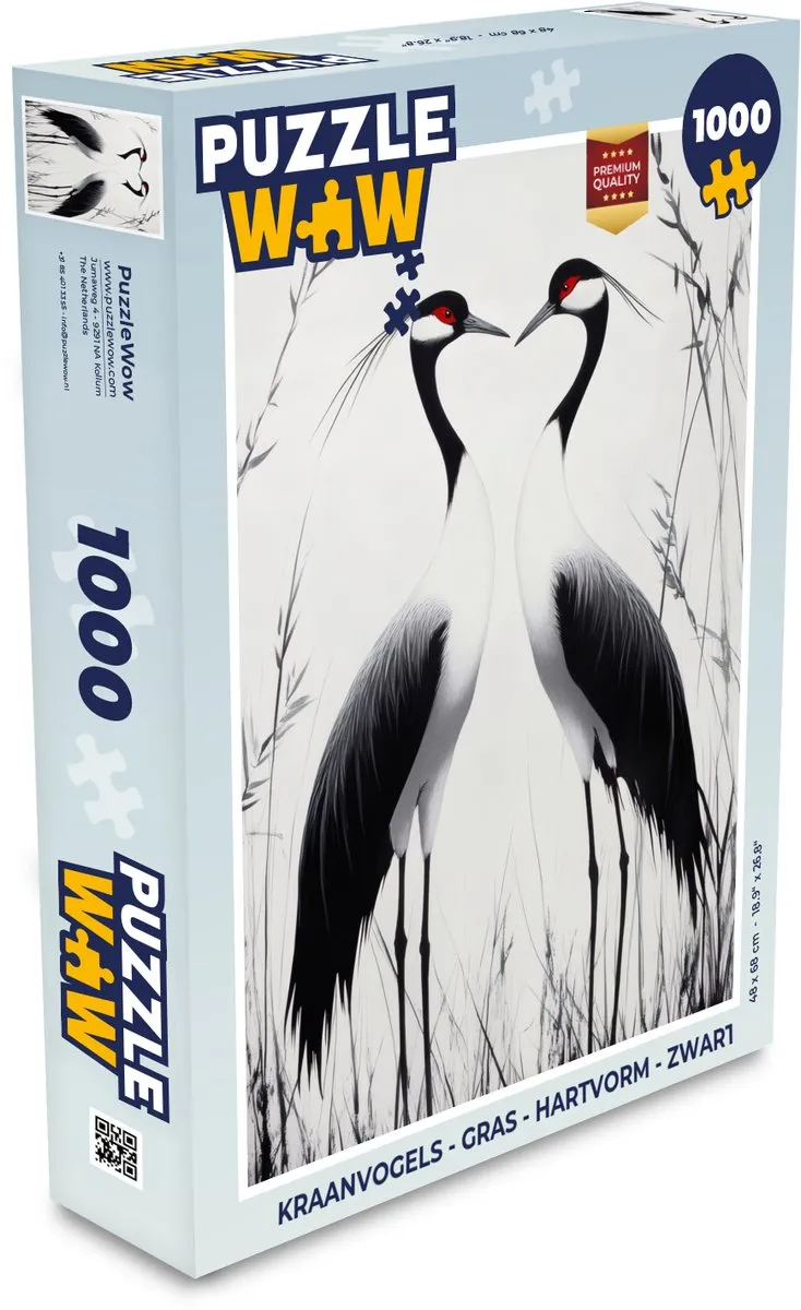 PuzzleWow Kraanvogels Gras Legpuzzel 1000 Stuks