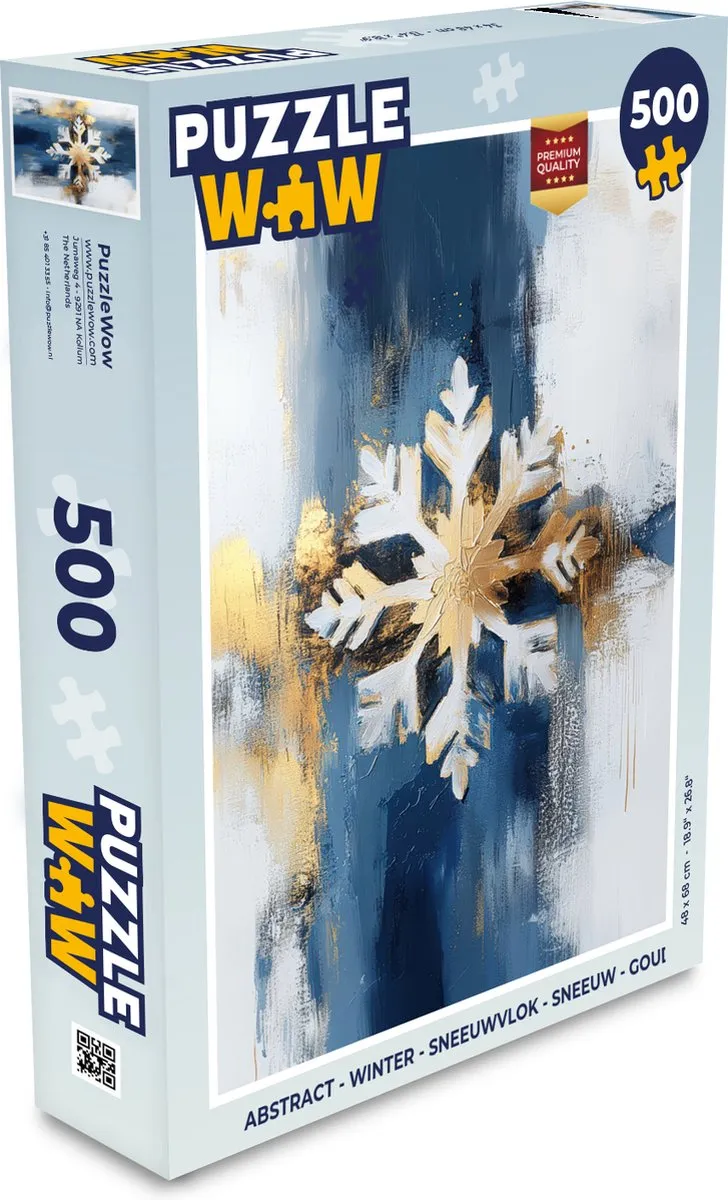 PuzzleWow Abstract Winter Sneeuwvlok Legpuzzel 500 Stuks