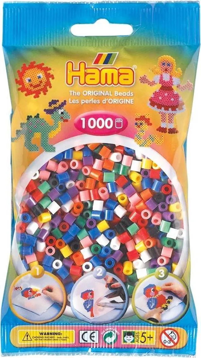 Hama Strijkkralen Assortiment 1000 Stuks - Wit