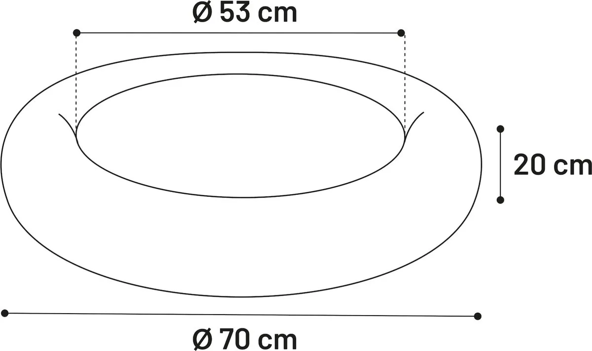 Flamingo Krems Hondenmand Rond Wit 70cm