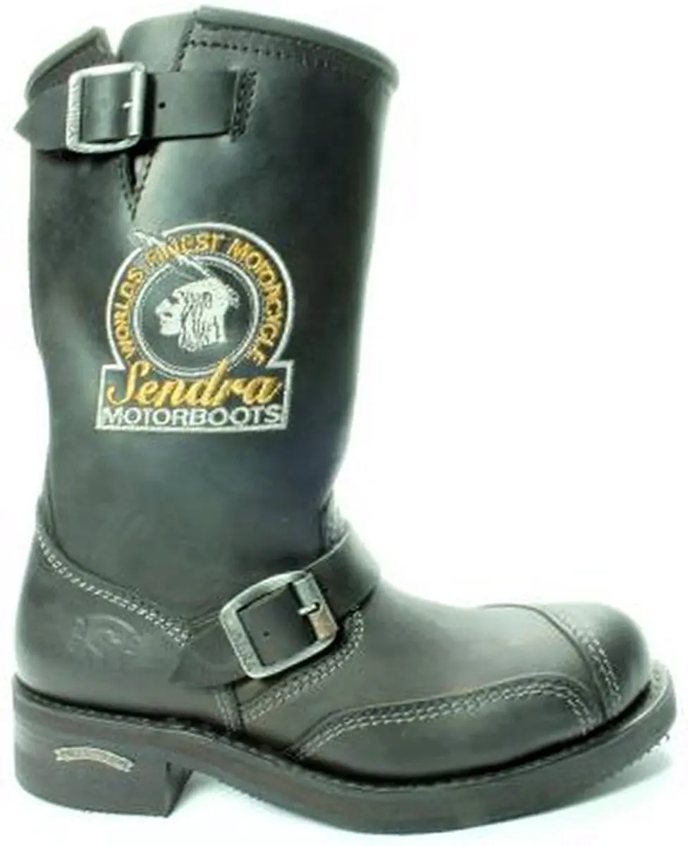 Sendra 3565-Zwart- Bikerlaarzen- Stoere motorboots met stalen neus- maat 44