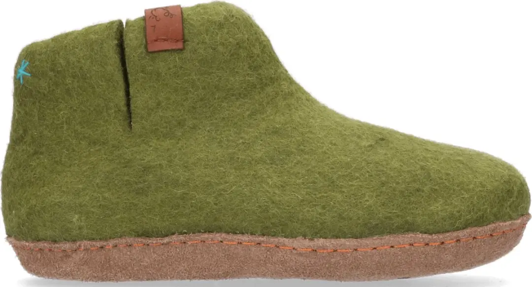 Tofvel - Mula - Unisex - Pantoffels Wol - Groen