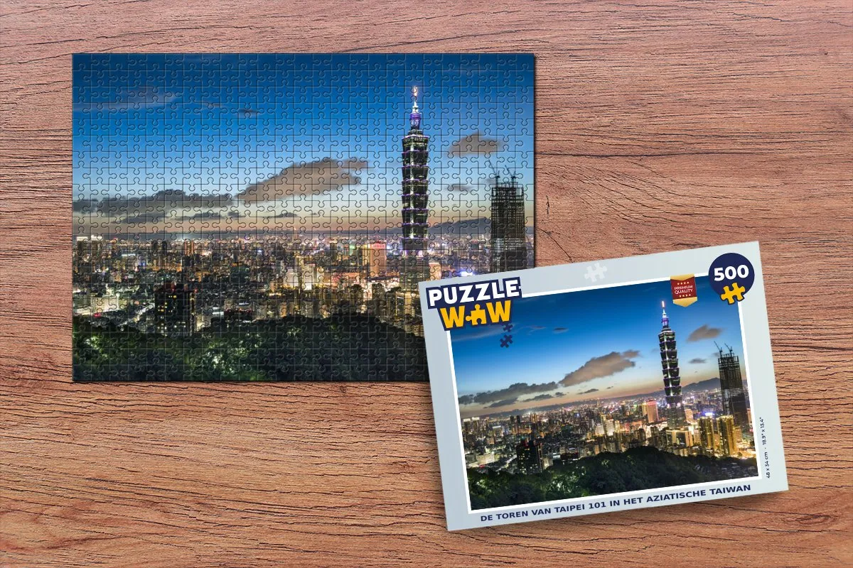 PuzzleWow De toren van Taipei 101 Legpuzzel 500 Stuks - Multicolor