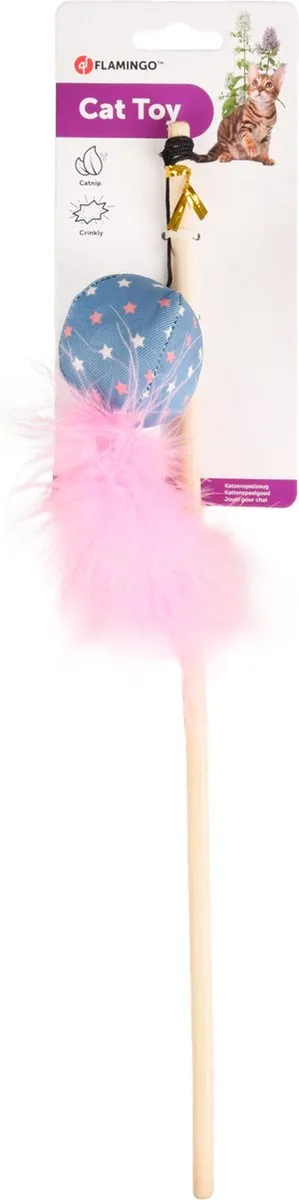 Flamingo Winny Speelgoed Kattenhengel Mix 40cm - Blauw