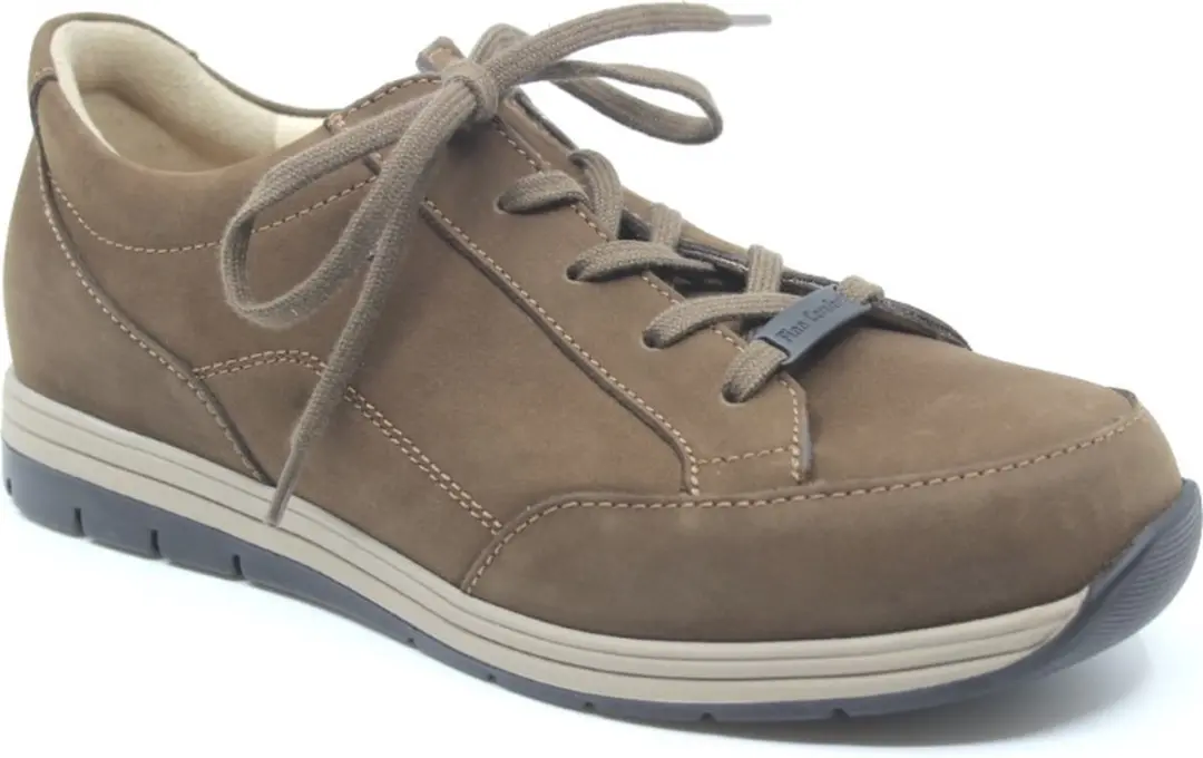 Finn Comfort, OSORNO, 01402-751187, Bruine extra brede veterschoenen met rits wi