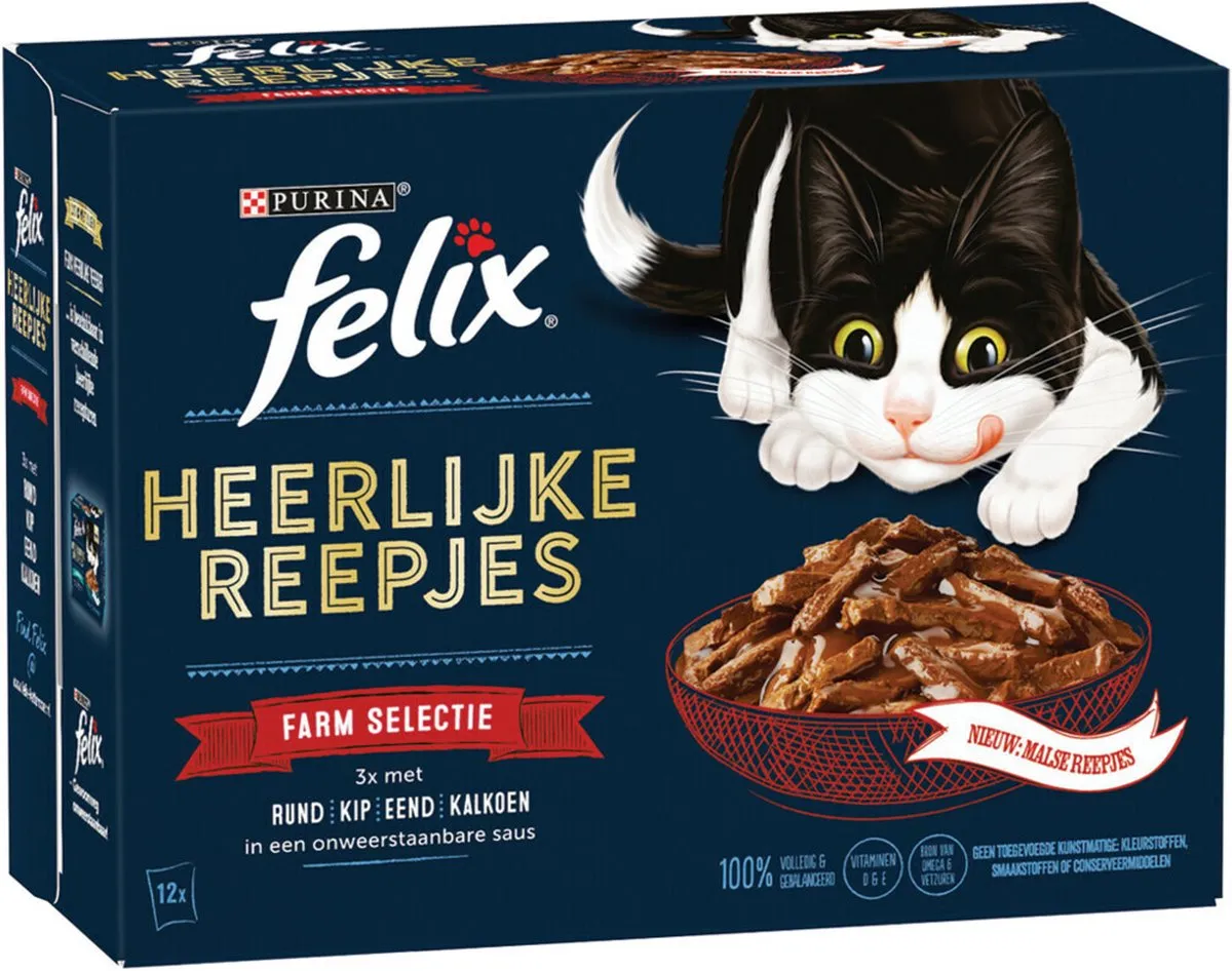 Felix Heerlijke Reepjes Farm Selectie Natvoer - 48 Stuks - afbeelding 6 van 6