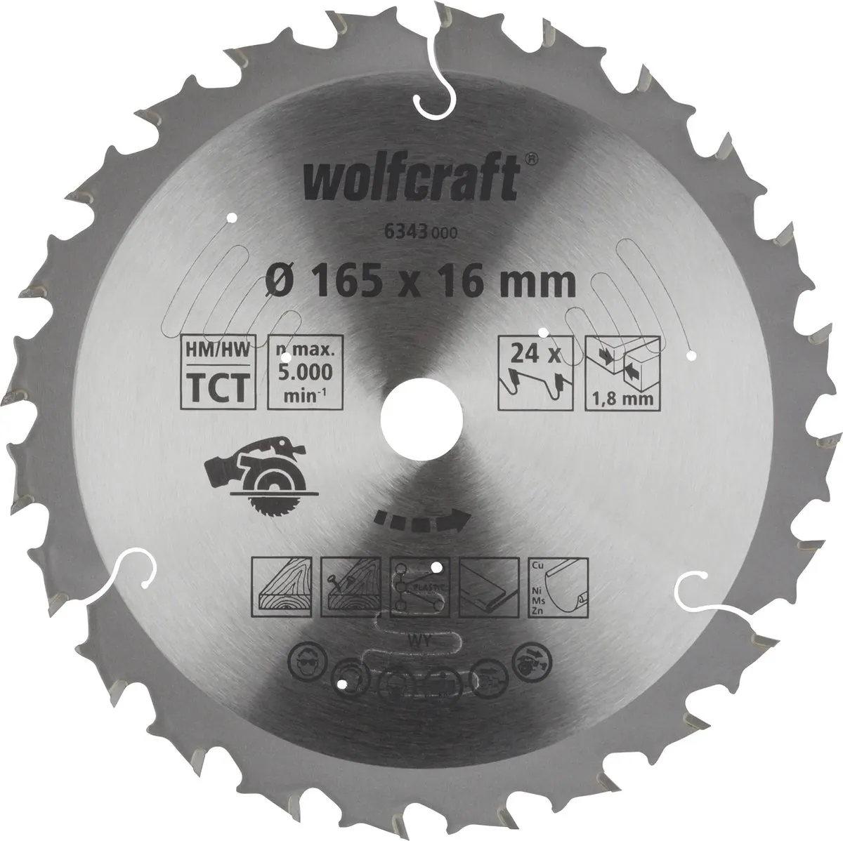 Wolfcraft Lila Cirkelzaagblad 165mm