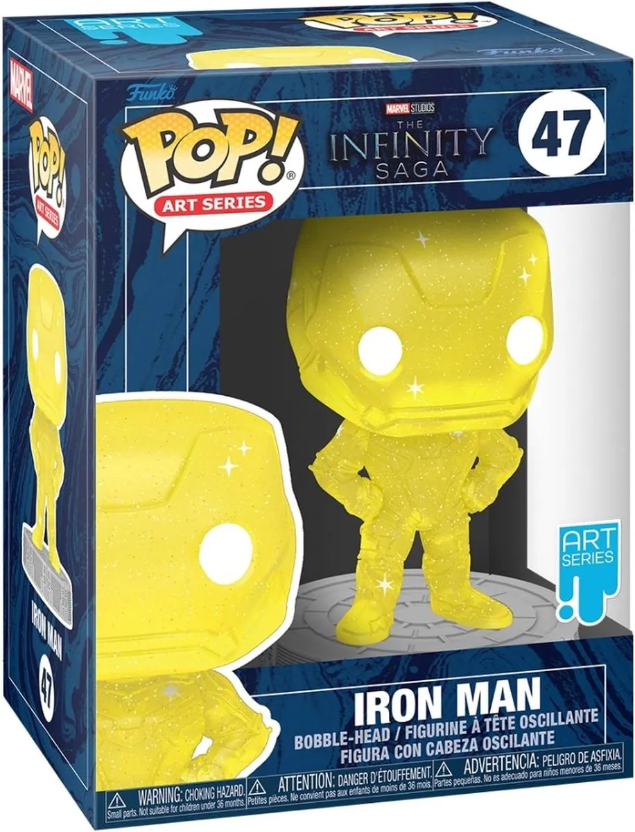 Marvel Funko POP! Art Series Iron Man Geel 9cm