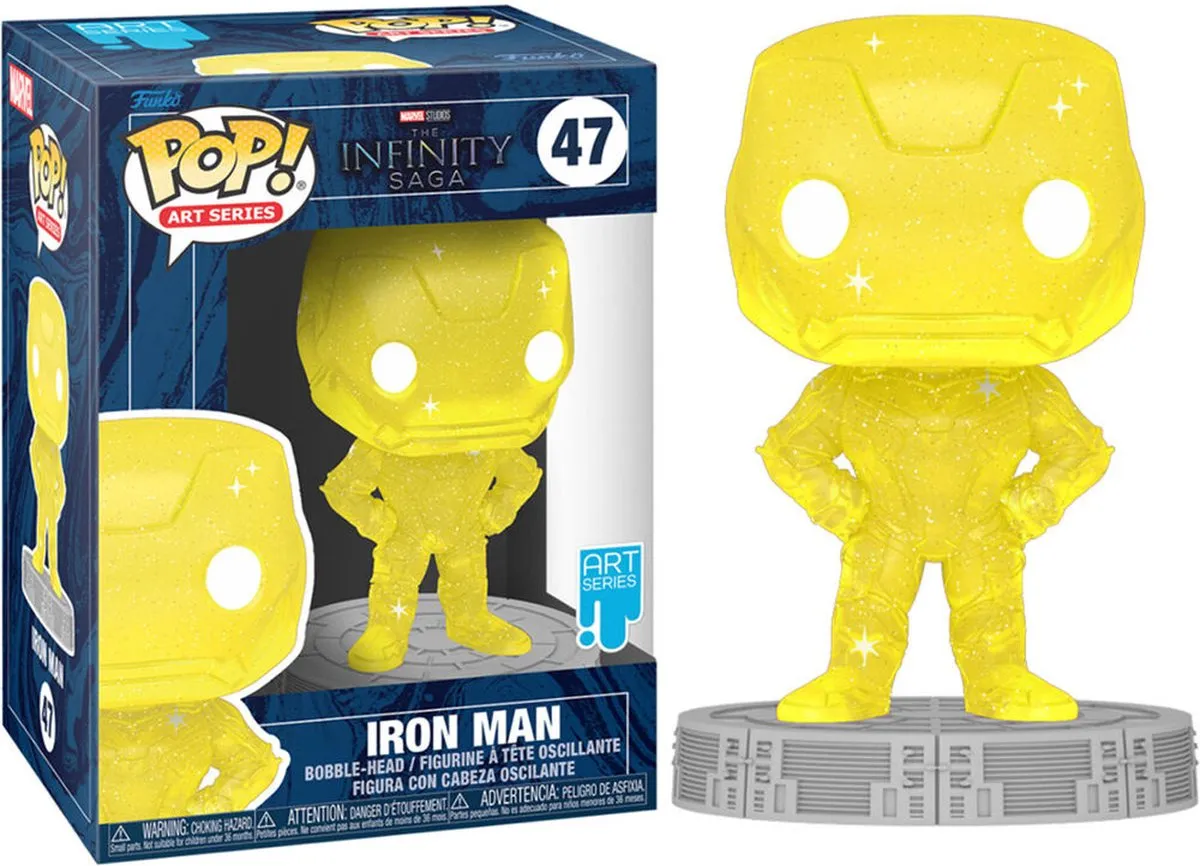 Marvel Funko POP! Art Series Iron Man Geel 9cm