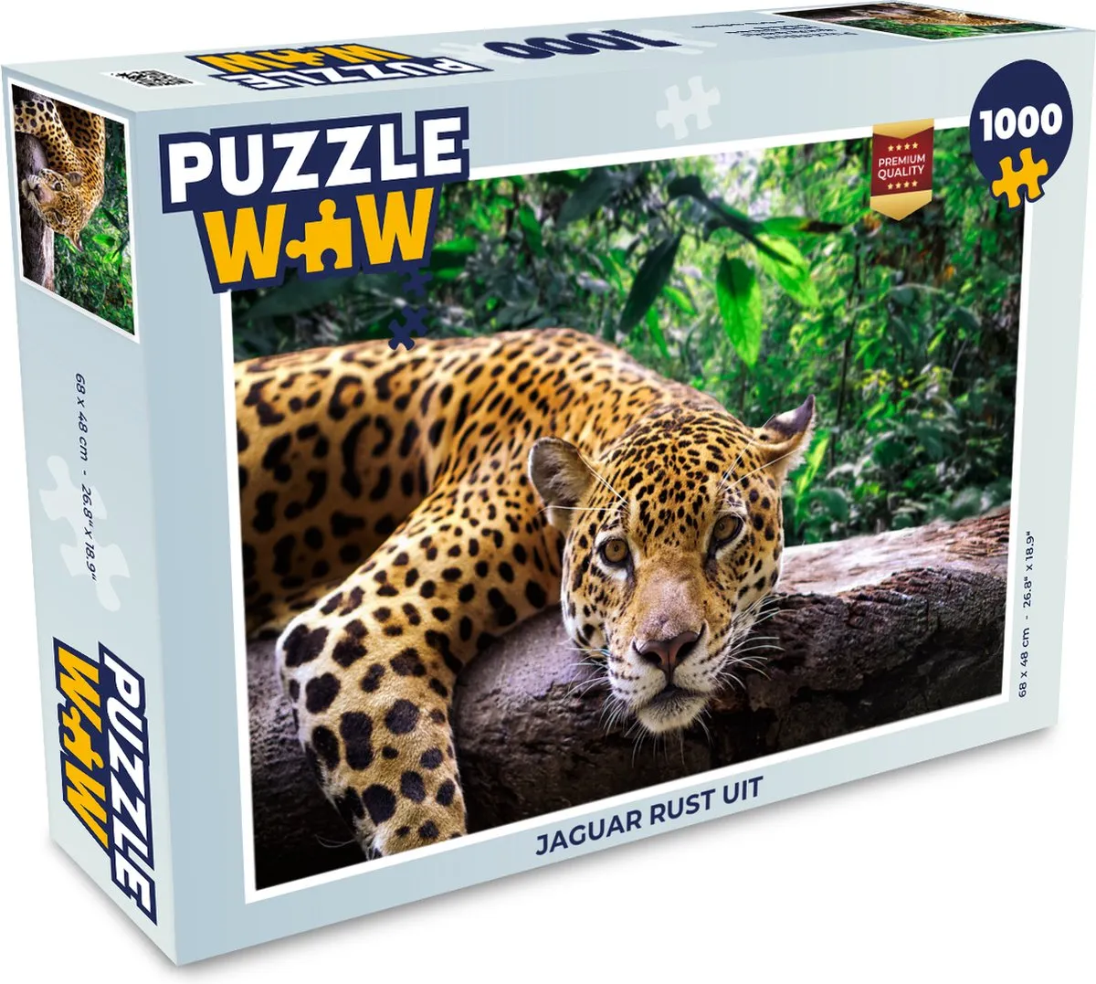 PuzzleWow Legpuzzel Jaguar rust uit 1000 Stuks - Multicolor