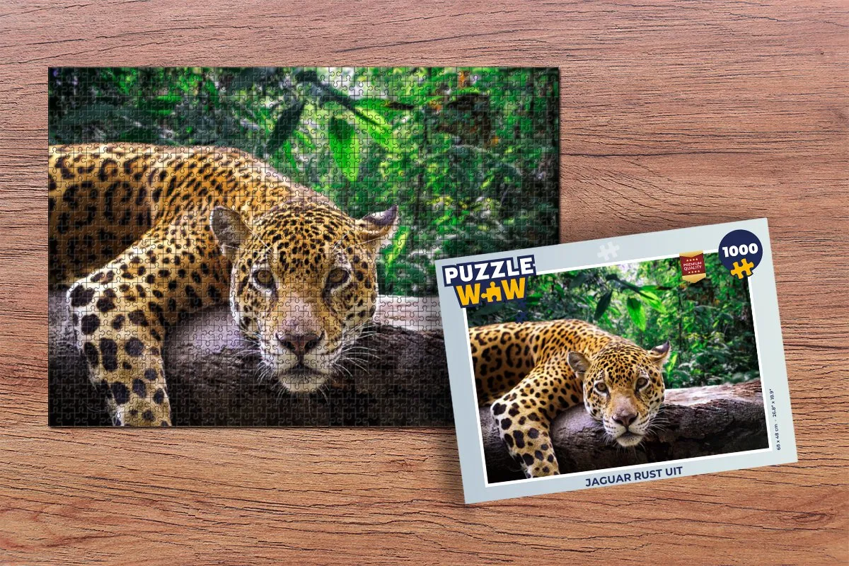 PuzzleWow Legpuzzel Jaguar rust uit 1000 Stuks - Multicolor