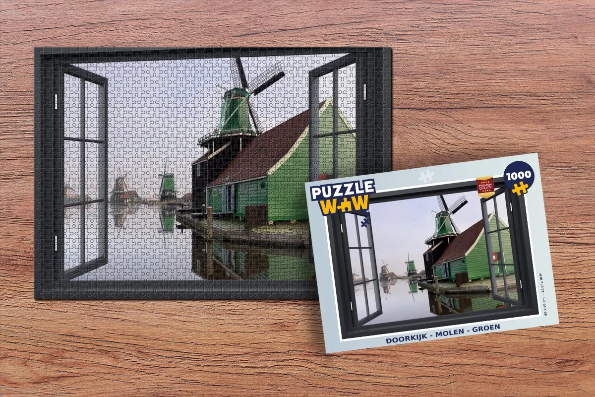 PuzzleWow Doorkijk Molen Legpuzzel 1000 Stuks - Multicolor