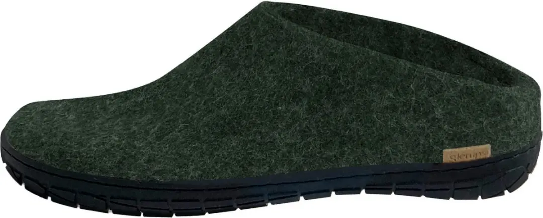 glerups Dames en Heren pantoffels rubberen zool Schwarz