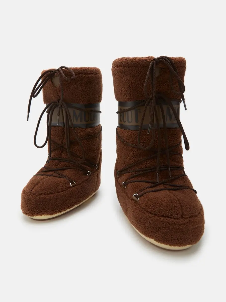 MOON BOOT ICON FLEECE BROWN Thermoboots / Snowboots / Sneeuwlaarzen Jongen/Meisj