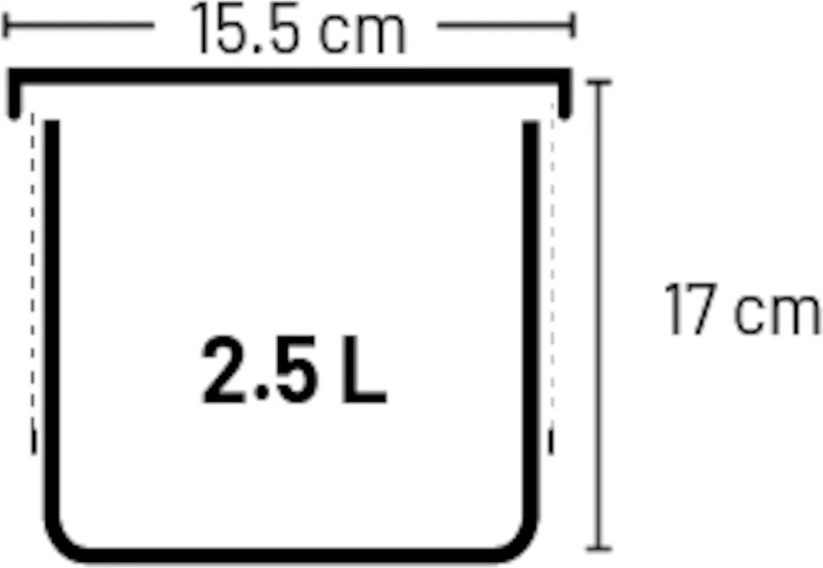 Flamingo Lora Snackdoos RVS - 2500ml - Ø15,5cm - Zwart