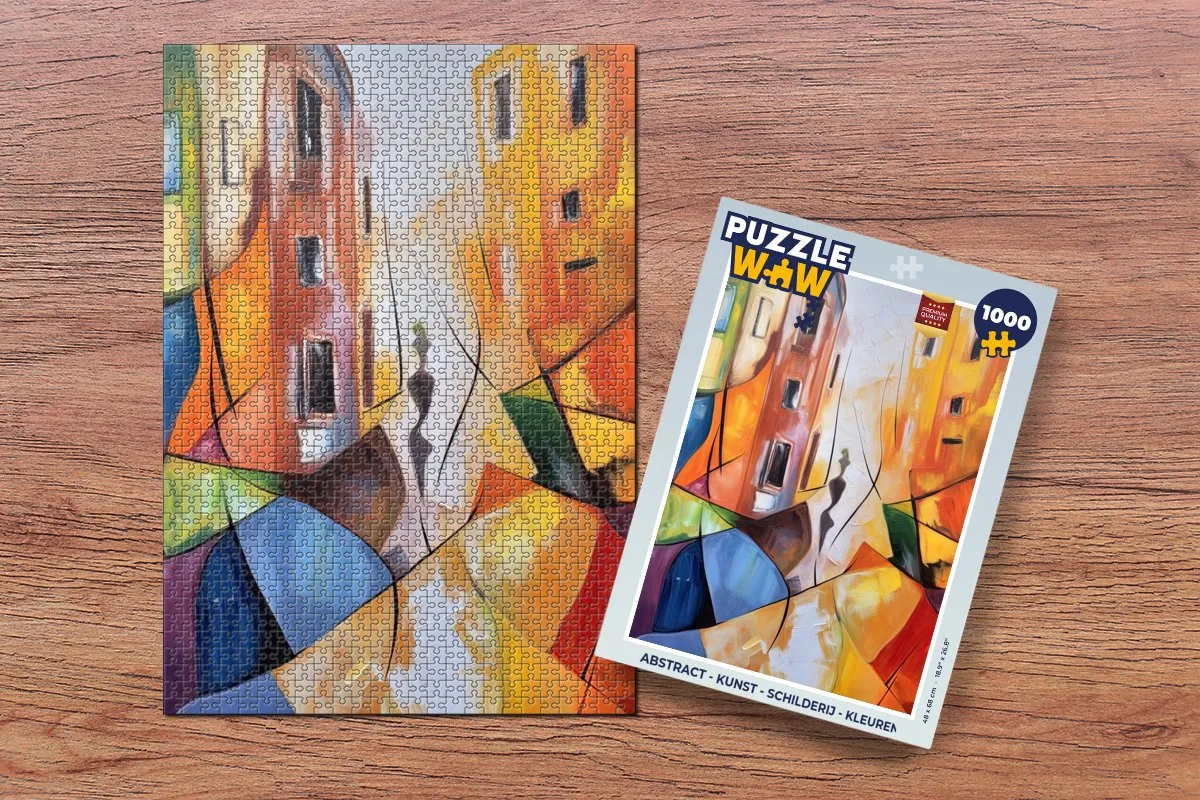 PuzzleWow Abstracte Kunst Legpuzzel 1000 Stuks - Multicolor