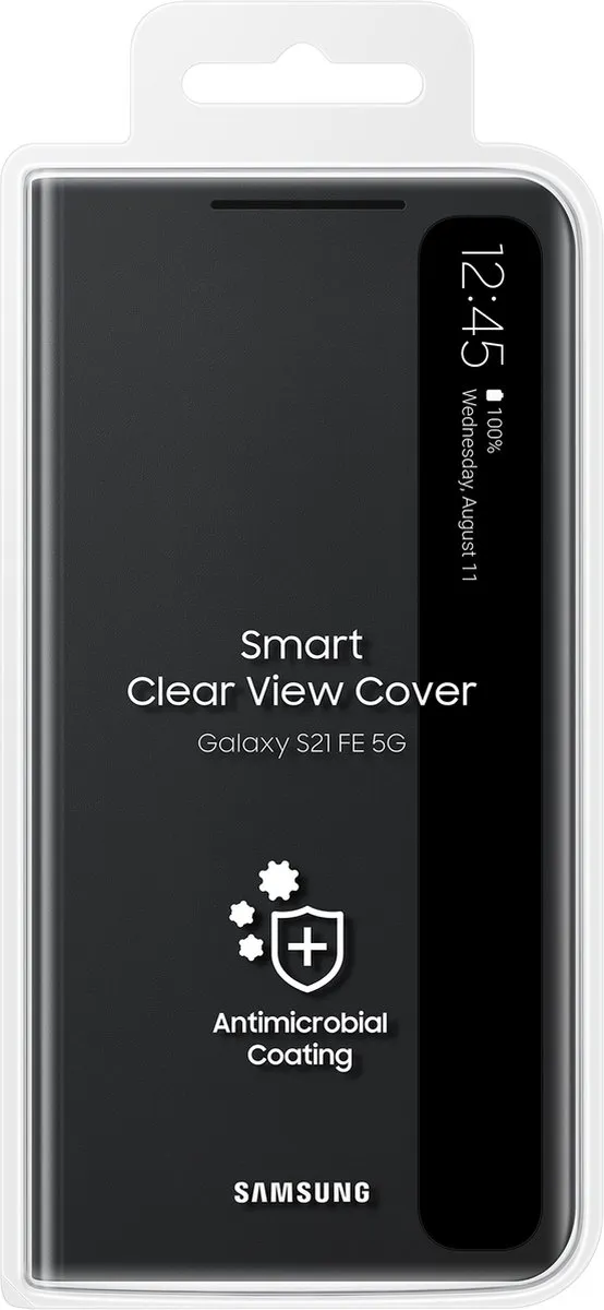 Samsung Smart Clear View EF-ZG990CBEGEW Hoesje - Galaxy S21 FE - Donkergrijs
