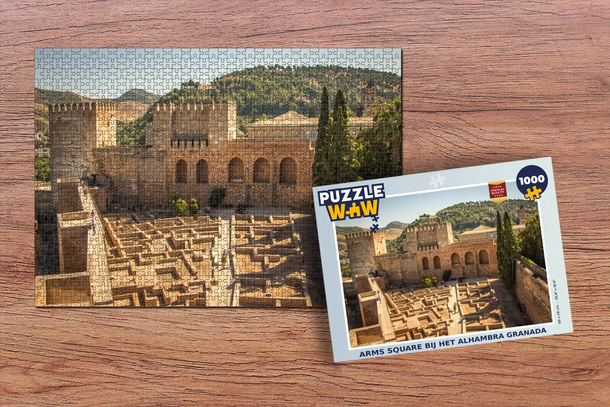 PuzzleWow Arms Square bij het Alhambra Granada Legpuzzel 1000 Stuks