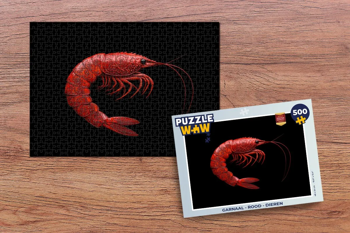 PuzzleWow Garnaal Legpuzzel 500 Stuks - Rood