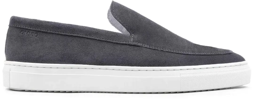 Omnio malton plain loafers heren grijs suède
