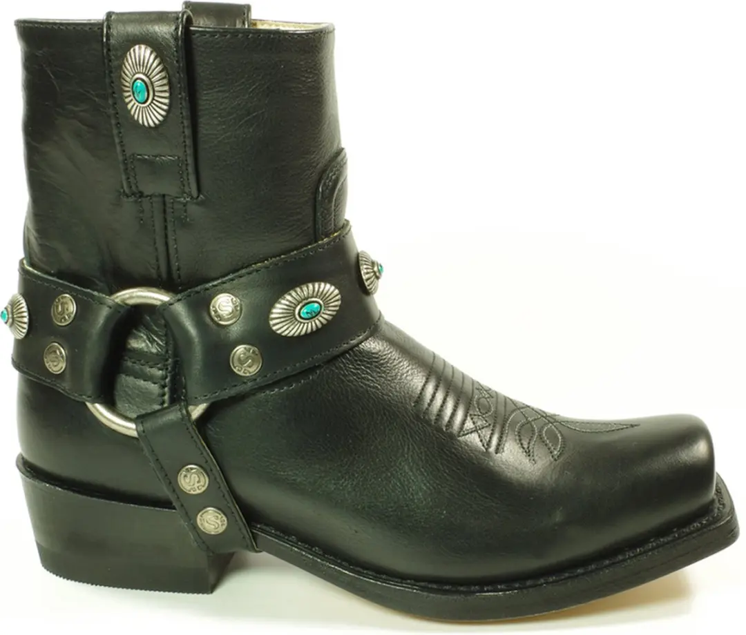 Sendra Boots 11070 Zwart Blues Dames Enkellaars Ibiza Gipsy Cowboy Western Vierk