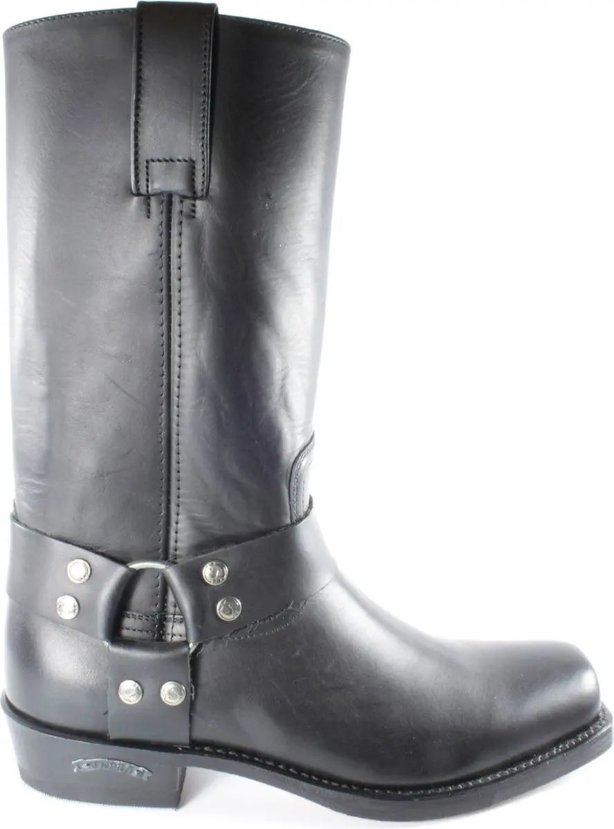 Sendra 1918 Pete Zwart Dames Heren Biker Basic Western Cowboylaarzen Vierkante n