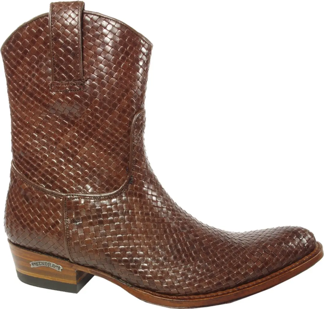 Sendra Boots 7370 Trenzado Bruin Heren Enkellaars Handgemaakt Cowboy Western Boo