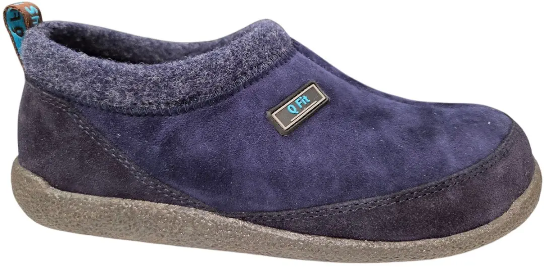 Q Fit Bern 4 Blauwe Nubuck Gesloten Heren Pantoffels