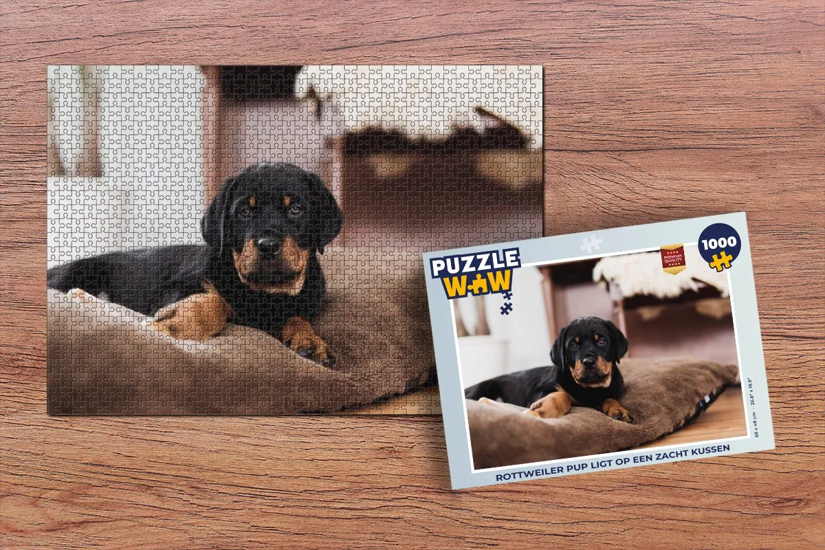 PuzzleWow Legpuzzel Rottweiler 1000 Stuks - Multicolor