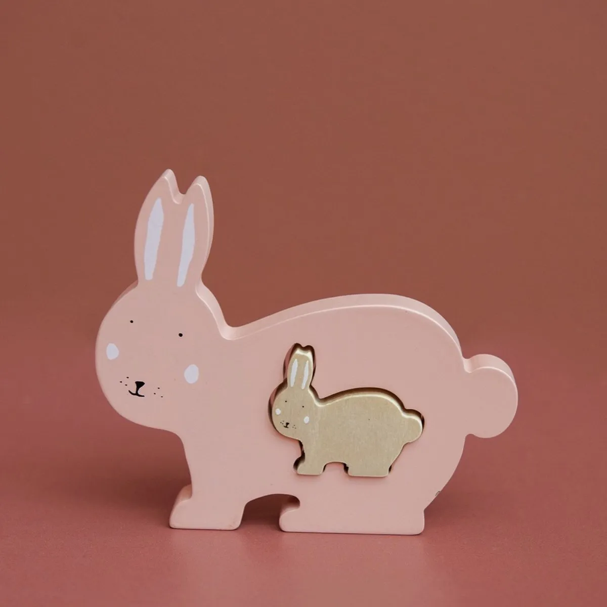 Trixie Houten Babypuzzel Mrs. Rabbit - Roze