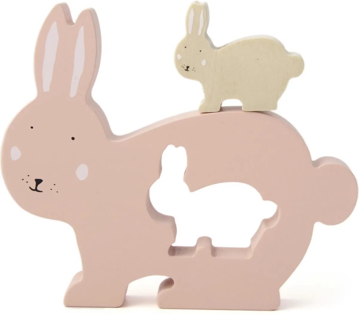 Trixie Houten Babypuzzel Mrs. Rabbit - Roze